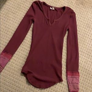 Free People maroon long sleeve thermal